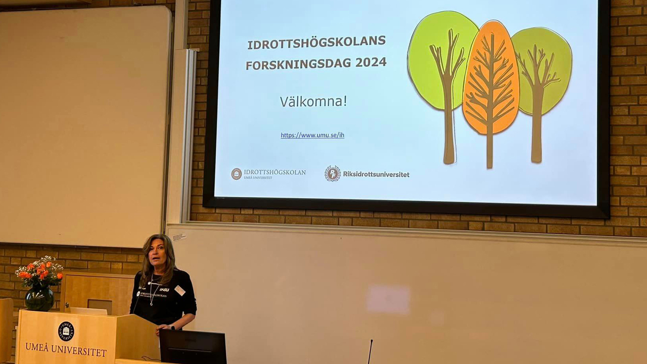 Ulrika Haake h&auml;lsar alla v&auml;lkomna till Idrottsh&ouml;gskolans forskningsdag 2024.