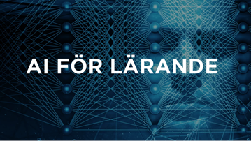 texten ai för lärande över ett skuggat blått blundande ansikte