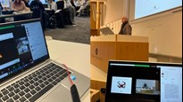 Kollage från seminarium och föreläsning med HyFlex undervisning