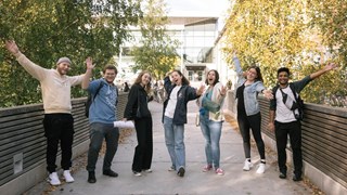 International students on campus