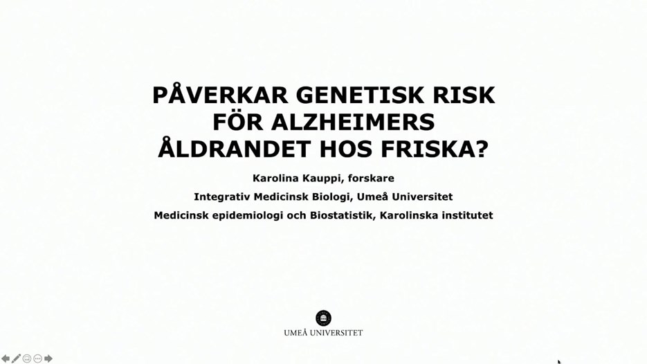 Film: Påverkar genetisk risk för Alzheimers åldrandet hos friska?
