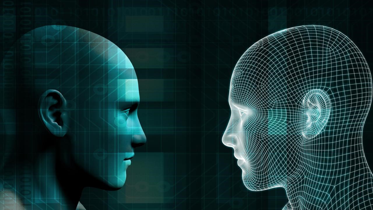 Illustration på artificiell intelligens, digitala tvillingar.