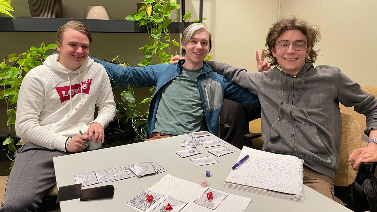 Tobias Norden, Simon Cederfj&auml;rd, and John H&ouml;rvall from Fools Gambit. Group members Ahmad Kalash and Emelie Nordfelt are not pictured.
