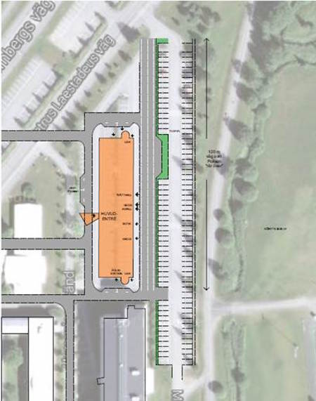 Placement of the new building for police education.