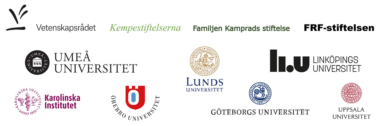 Kollage av de som sponsrar Nationella forskarskolan i allm&auml;nmedicin