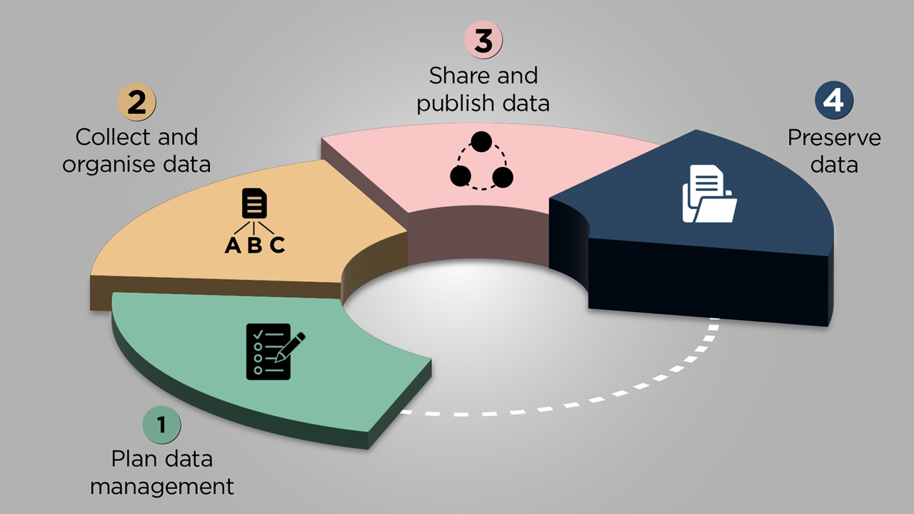 A model of research data management during the research process