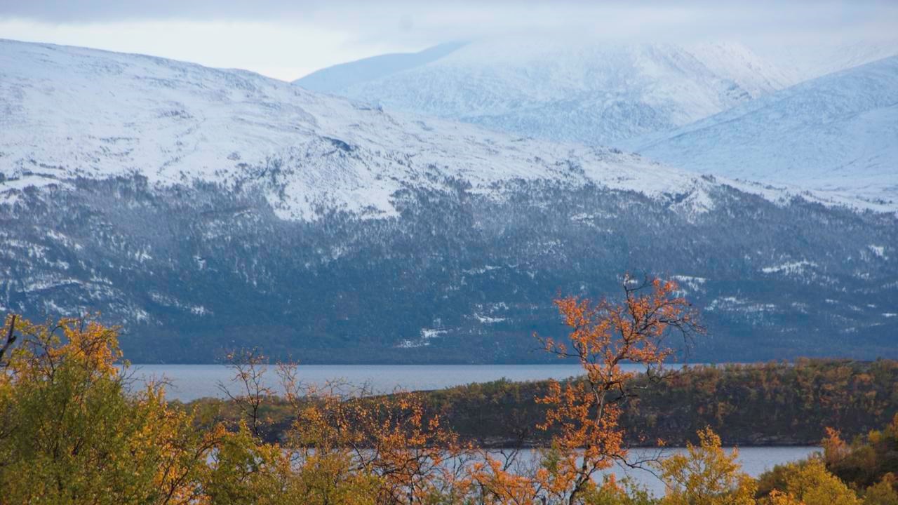 A view of the lake Torneträsk and surroundings.