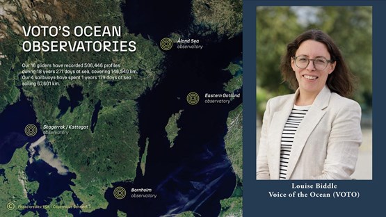 Photo montage map from VOTO and portrait of Louise Biddle