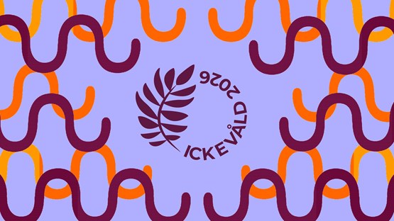 Purple banner with the text "Ickevåld 2026".