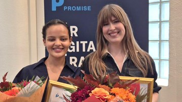 Alina Johnsson och Alva Blomberg, vinnare av årets Promisepris 2026