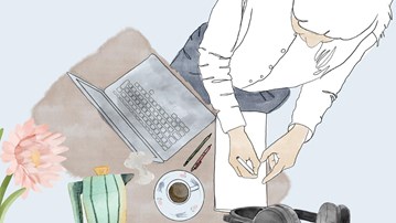 Illustration av en pärm, papper med en grön bock och en domarklubba.