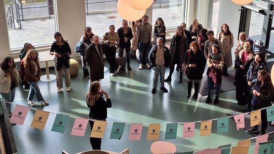 group of EC2U delegates on a guided campus tour
