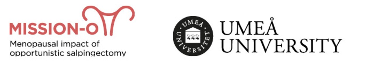 Logotypes for Ume&aring; Vniversity and the Mission-O study.