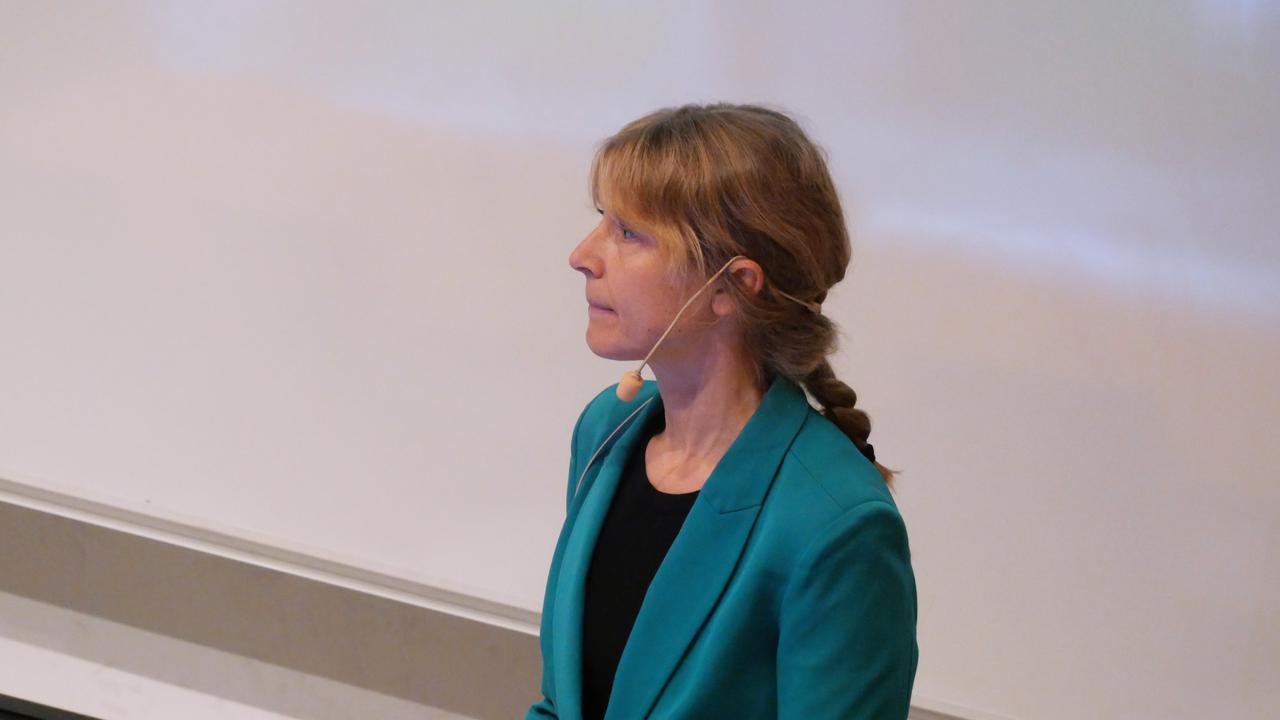 Sofie Henricson håller sin plenarföreläsning.