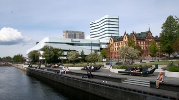 Väven, Stora hotellet och Rådhusparken i Umeå centrum.