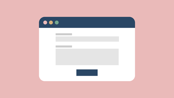 Icon of a form against a pink background.