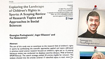Georgios Pavlogiannis, Inger Eliasson och Tor Söderström har skrivit en artikel i tidskriften "Young - Nordic Journal of Youth Research".