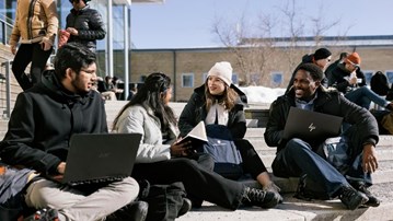 International students on campus.