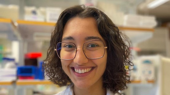 Image of a doctoral student in lab