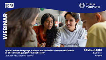 Banner för en hybrid föreläsning om språk