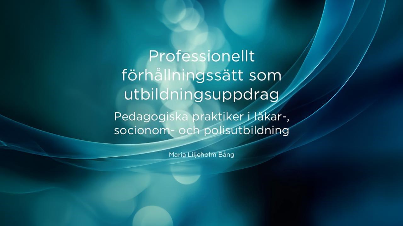 Maria Liljeholm Bångs avhandlingsframsida