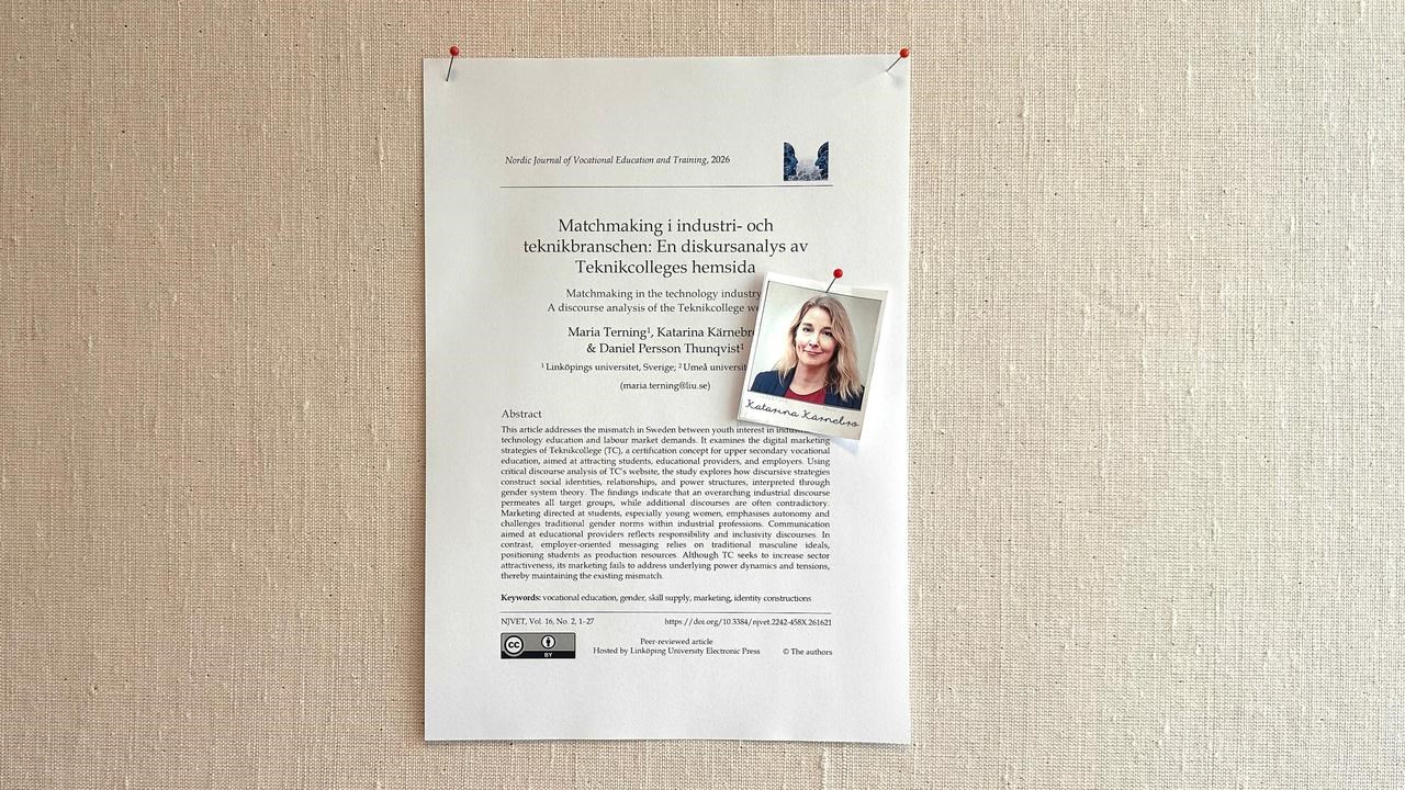 Katarina Kärnebros artikel på anslagstavla