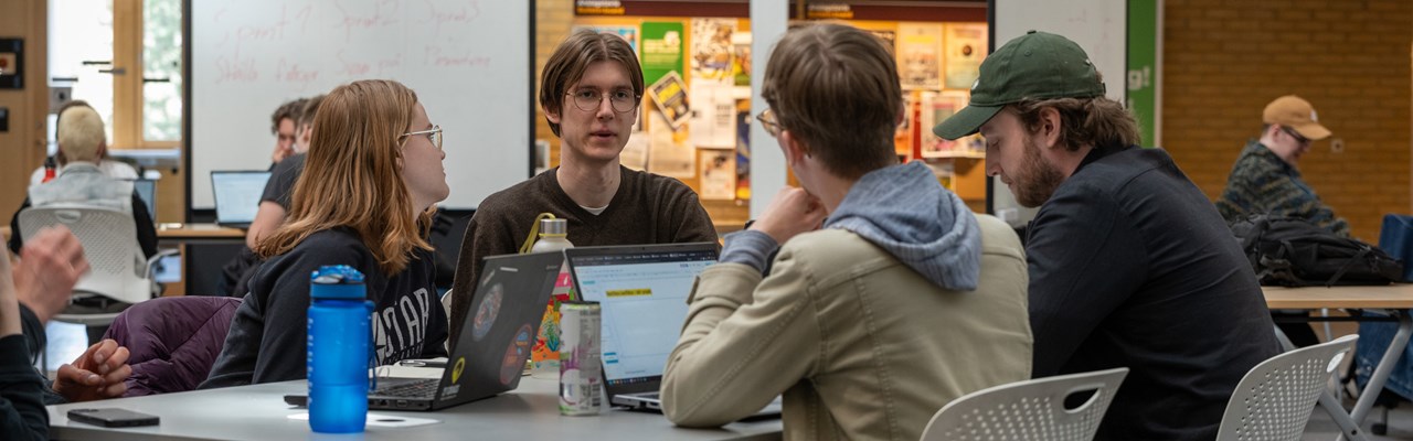 Studenter vid datavetenskap på kursen Programvaruteknik