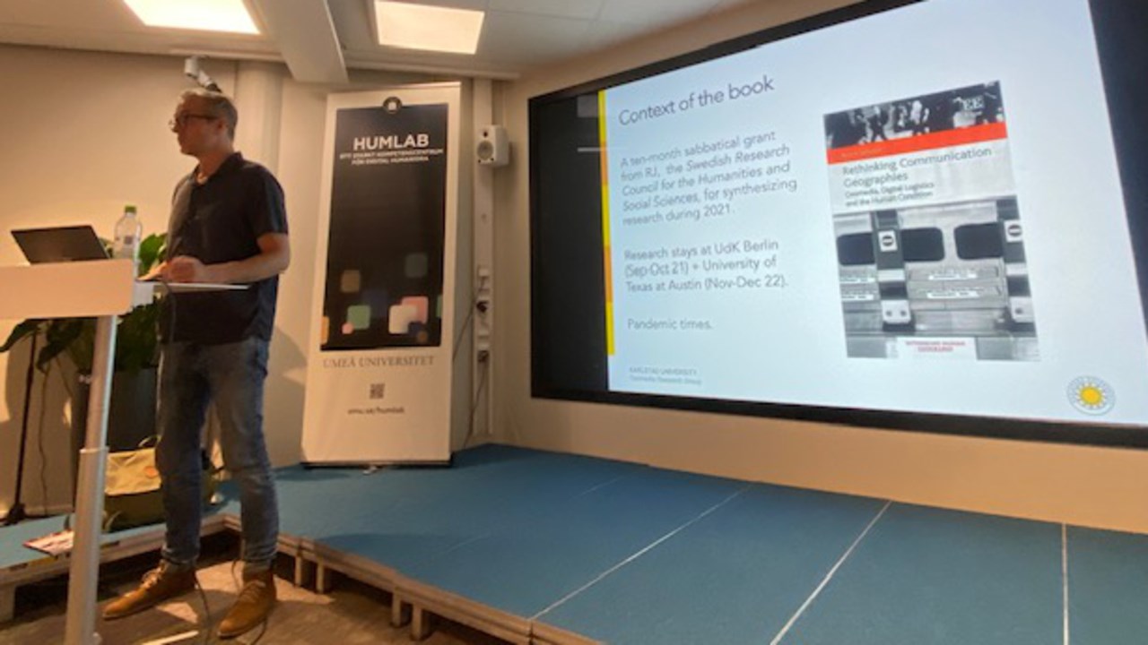 Professor André Jansson föreläser i Humlab