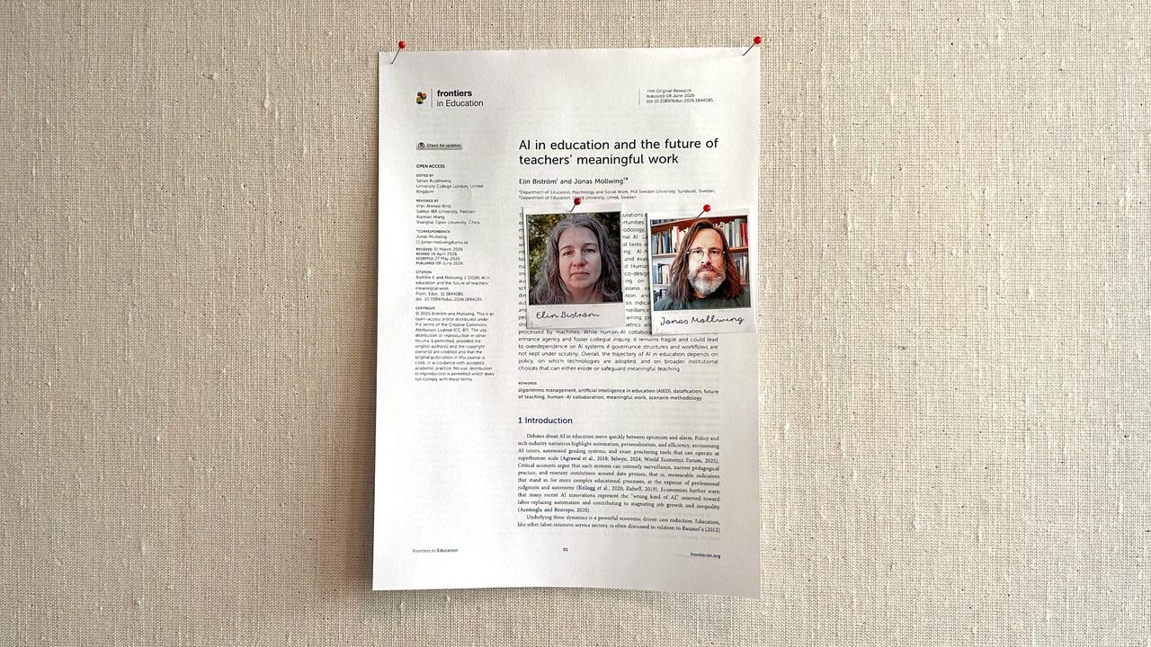 Artikel p&aring; anslagstavla: Elin Bistr&ouml;m och Jonas Mollwing