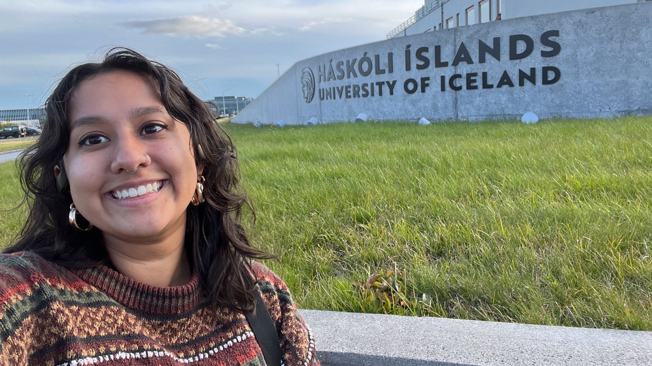 Bild av utbytesstudent Madeline Moralez  som pluggade p&aring; University of Iceland inom North2North