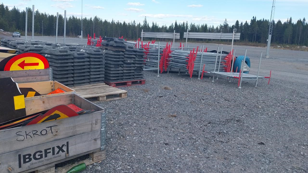 building materials stored outdoors