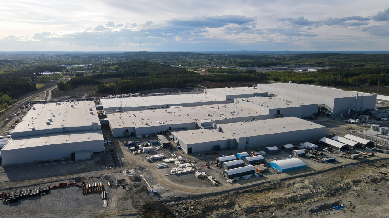 Bild på Northvolts fabrik i Skellefteå