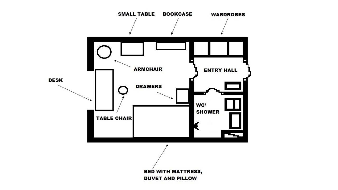 Layout example of a corridor room 