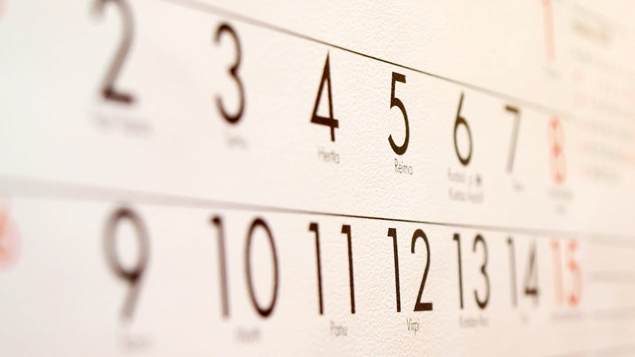 Key dates and deadlines