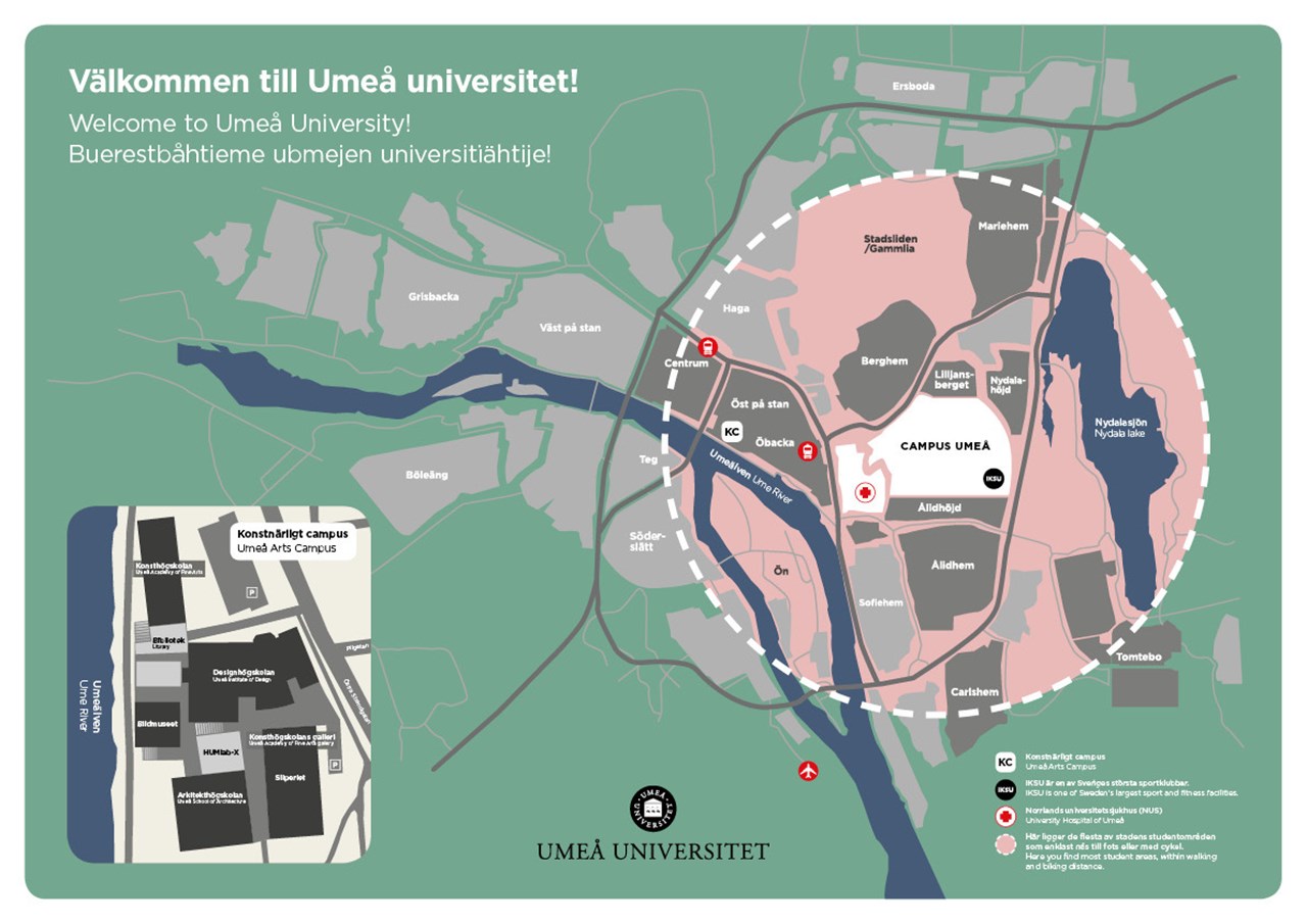 Karta över Konstnärligt campus