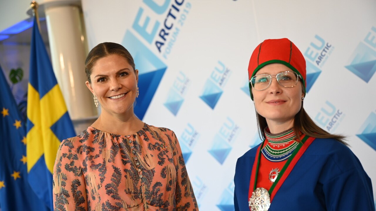 H.R.H. The Crown Princess Victoria of Sweden and President of the Saami Council Åsa Larsson Blind