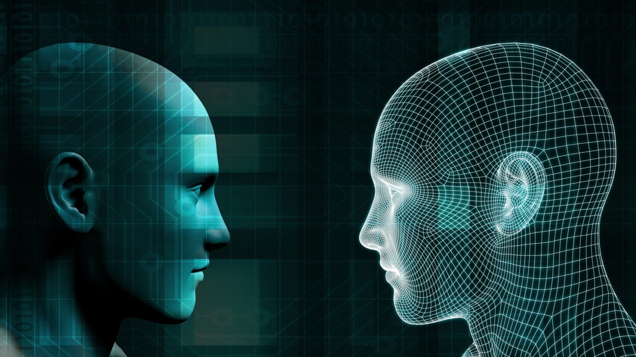 Illustration på artificiell intelligens, digitala tvillingar.