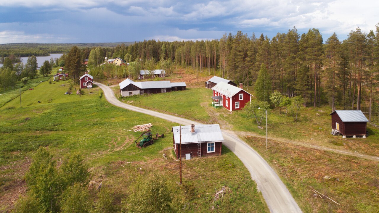 Glesbygdsbebyggelse i Norrbotten, Sverige.