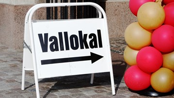 Skylt till vallokal 