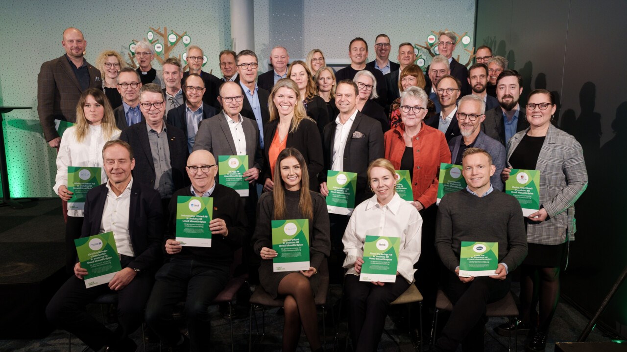 Representanter för 37 företag och andra aktörer som anslutit sig till Umeå klimatfärdplan.
