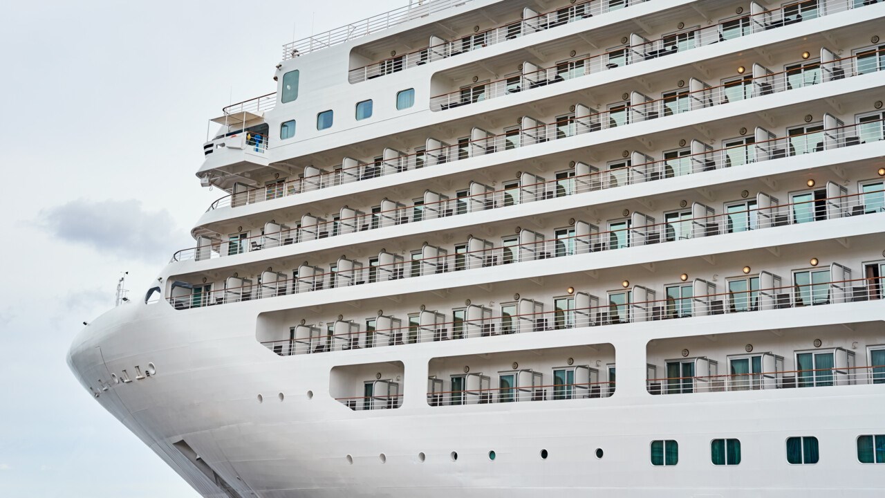 A cruise ship at dock