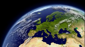 Planeten jorden med vy över Europa