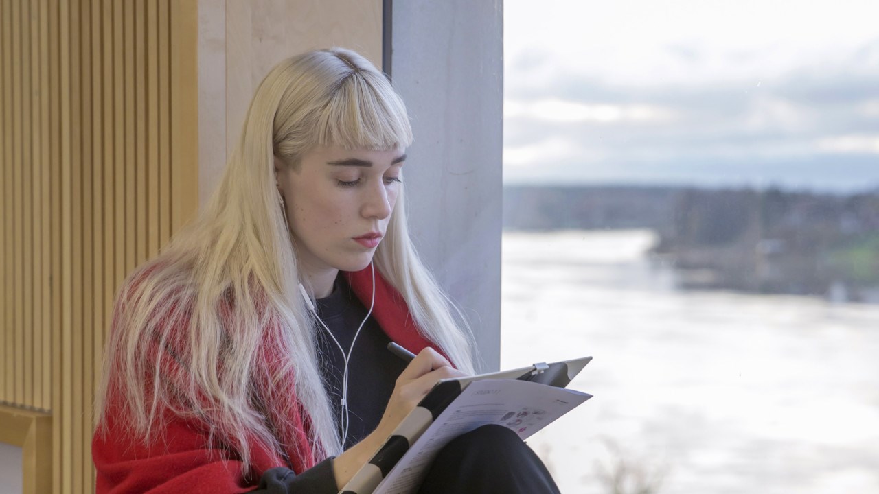 Johanna Lundström studies.