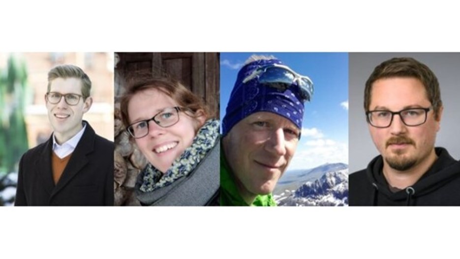Porträtt på de fyra doktorander som har valts ut till Arctic Five Fellows