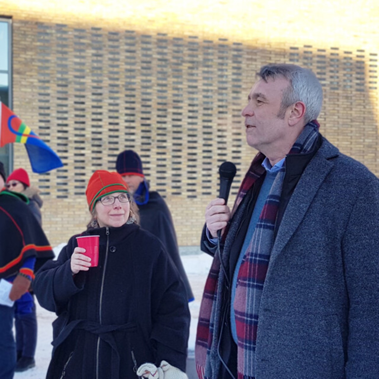 Peter Sköld och Lena Maria Nilsson vid firandet av den samiska nationaldagen på Umeå universitet förra året