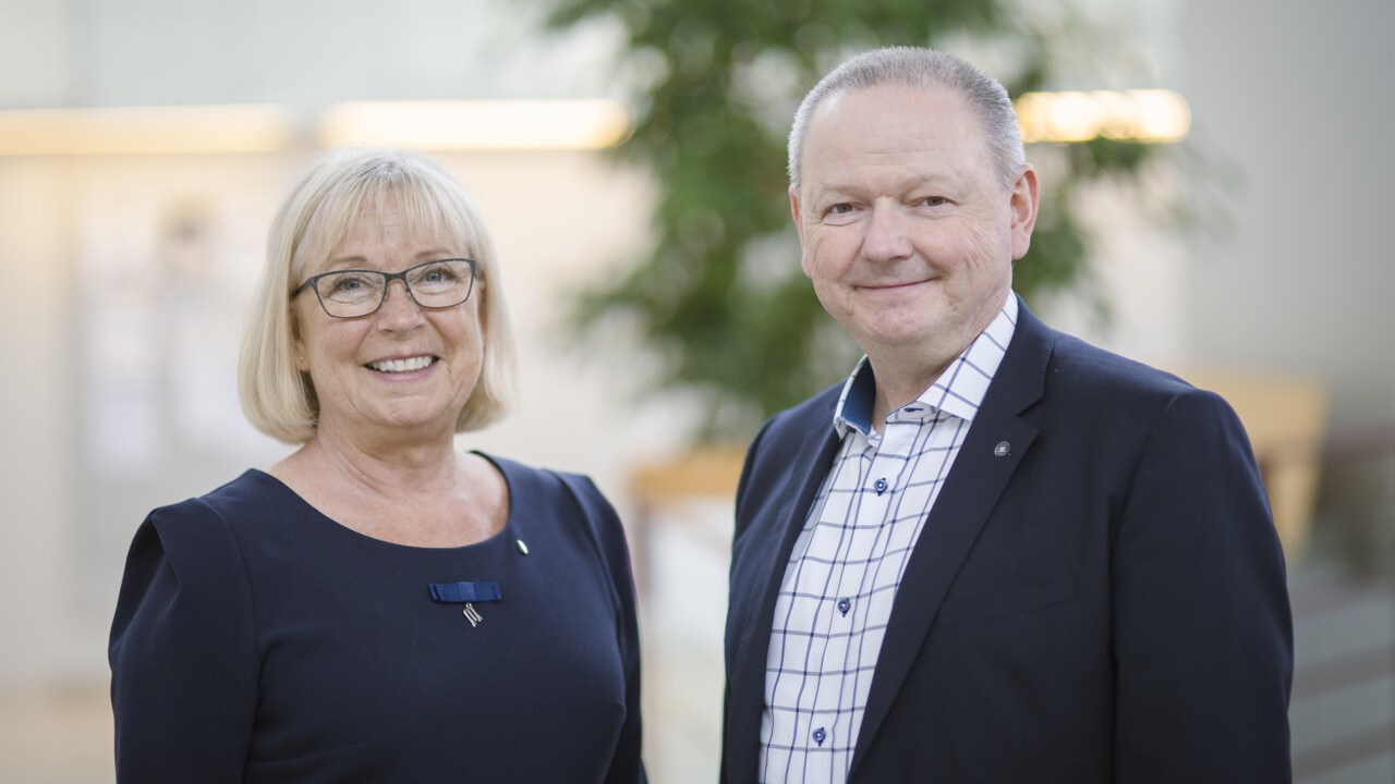 Chris Heister, ordförande för universitetsstyrelsen och Hans Adolfsson, rektor för Umeå universitet.