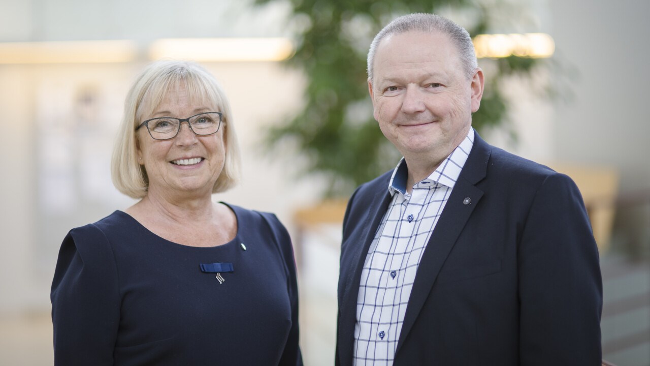 Chris Heister, ordförande för universitetsstyrelsen och Hans Adolfsson, rektor för Umeå universitet.