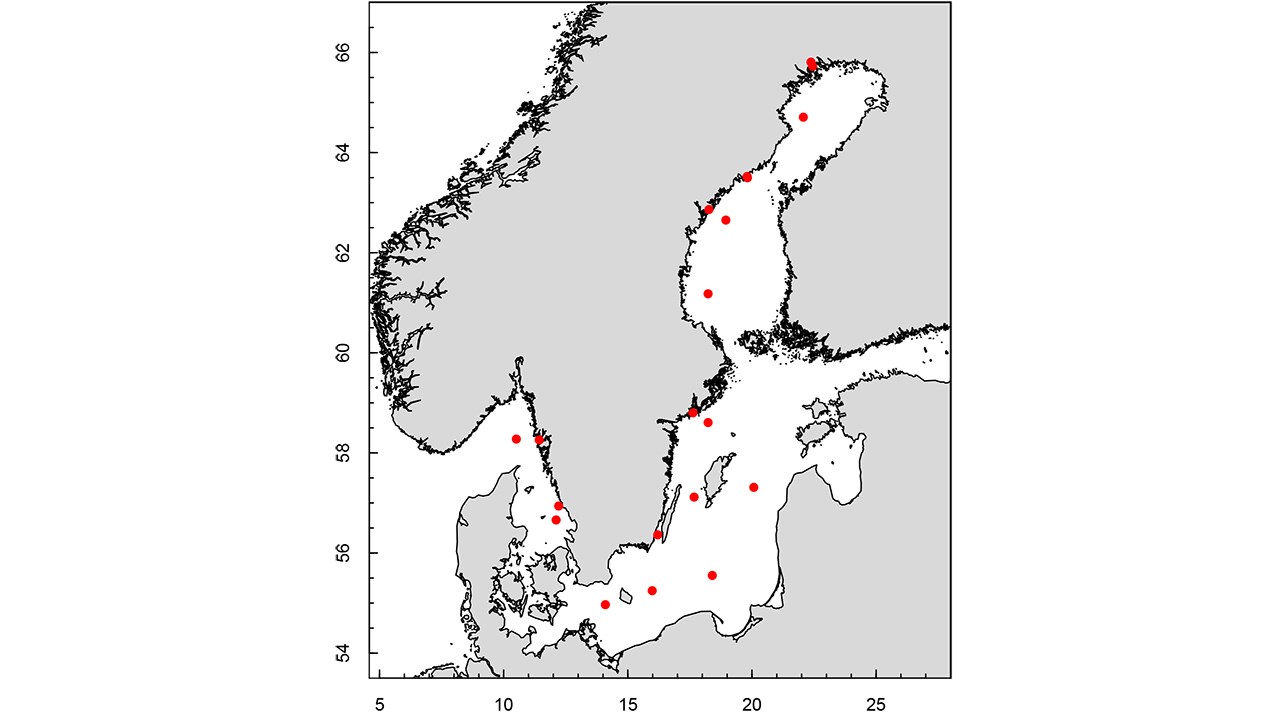 map of sampling sites