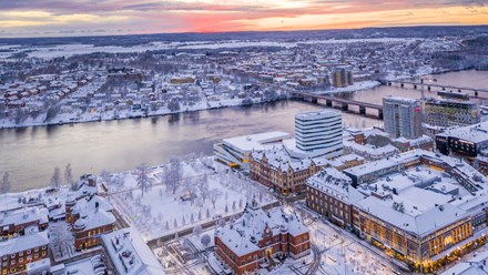 Winter view of Umeå
