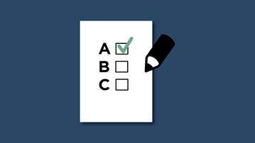 Checklist on a blue background